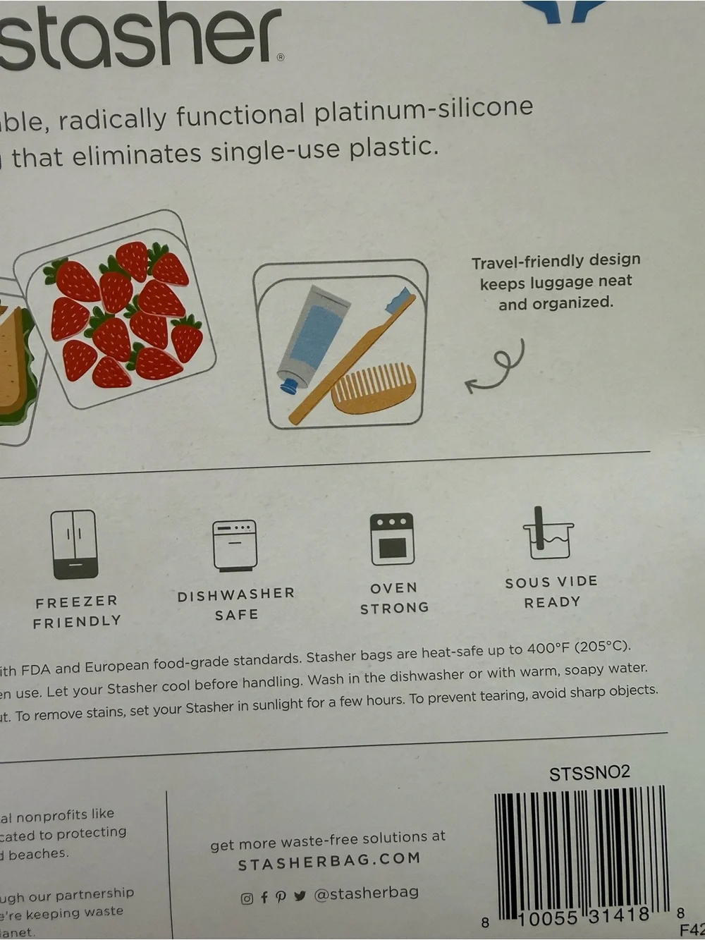 Stasher Silicone Christmas Sandwich Bags Snowflakes- New in packaging